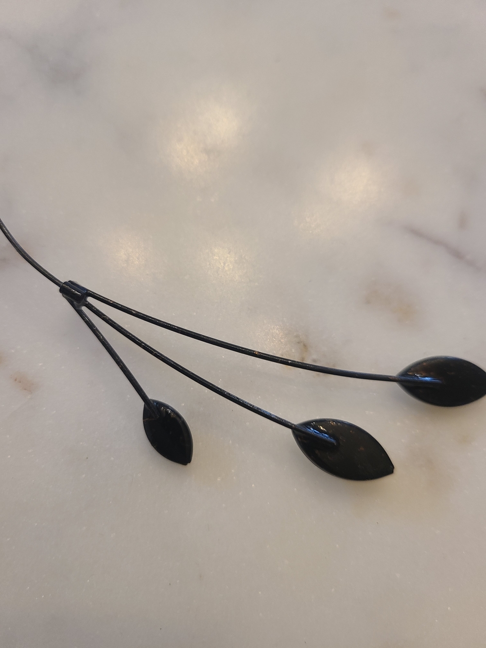Opalescent Teardrop Branch Necklace — White/Opalescent - Picture 6 of 6